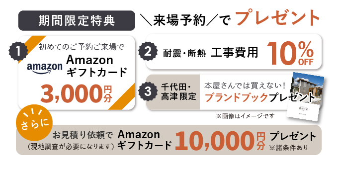 モデルハウス来場予約でプレゼント